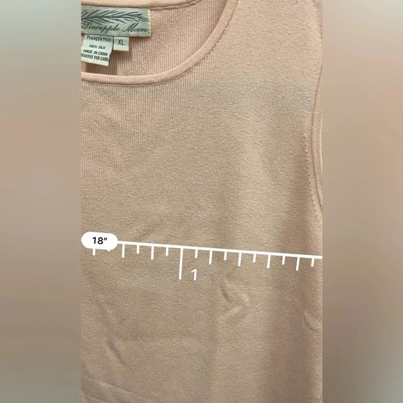 Vintage Pineapple Moon 100% silk pale pink knit tank size XL - Picture 7 of 7